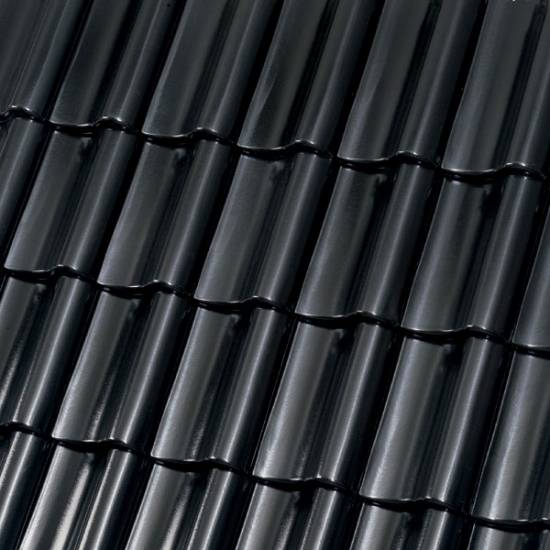 Керамическая черепица Roben Limburg черная матовая глазурь